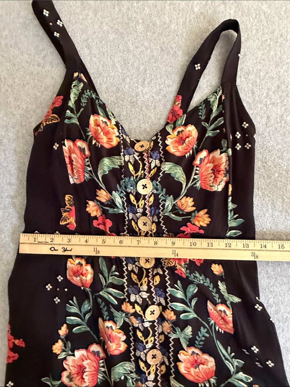 Angie Floral Maxi Dress Medium Boho Festival Whimsical Cottagecore - Picture 12 of 14